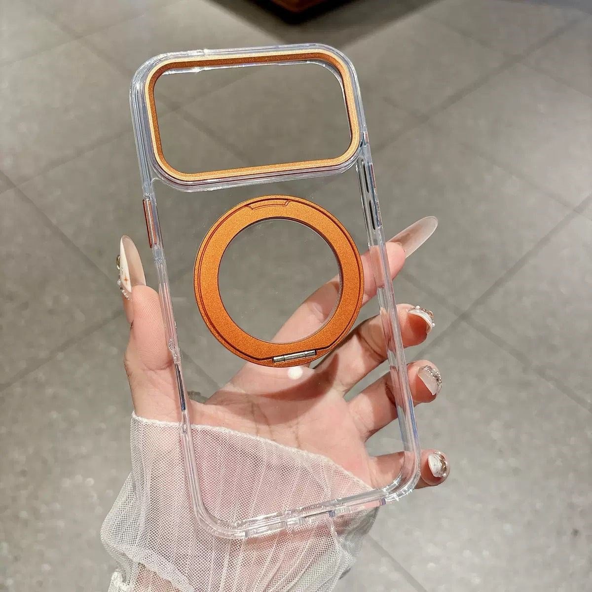 Armor Standlı Premium Sararmaz Şeffaf iPhone Kılıfı