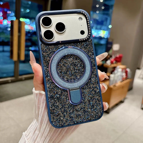 Bling Full Taşlı Standlı Magsafe Özellikli Kılıf