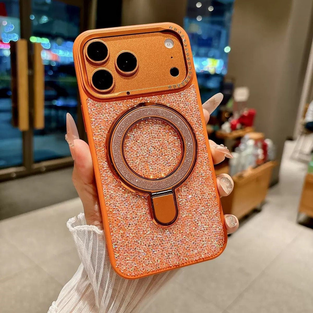 Bling Full Taşlı Standlı Magsafe Özellikli Kılıf