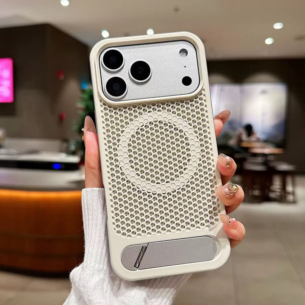 Honeycomb Petek Desenli Standlı Kılıf Krem