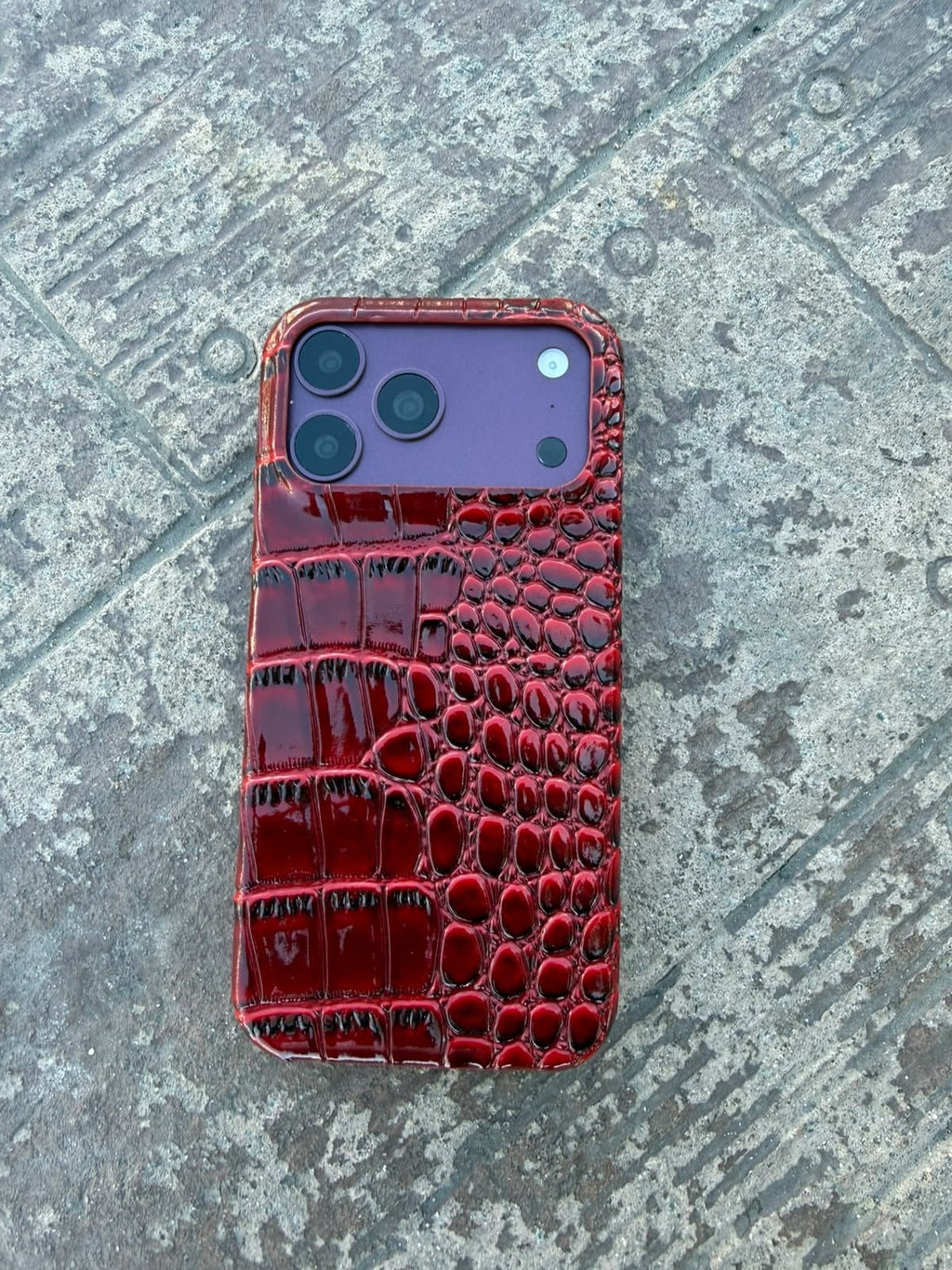 Luxury Snake Deri Görünümlü Kılıf - Gold