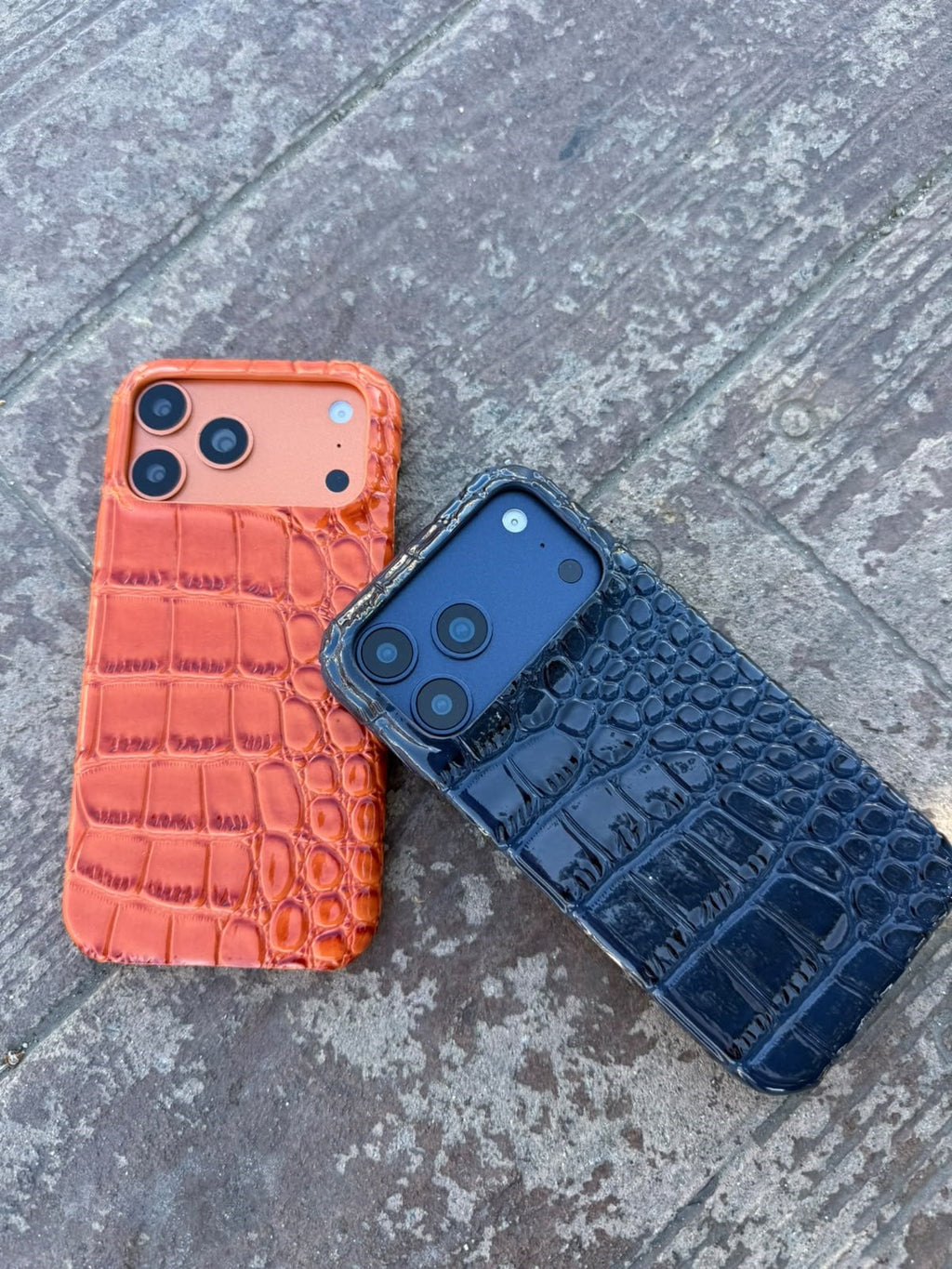 Luxury Snake Deri Görünümlü Kılıf - Gold