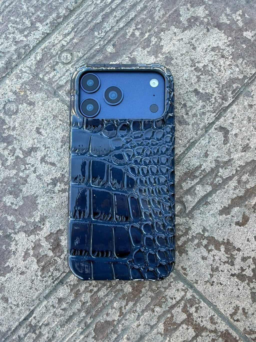 Luxury Snake Deri Görünümlü Kılıf - Gold