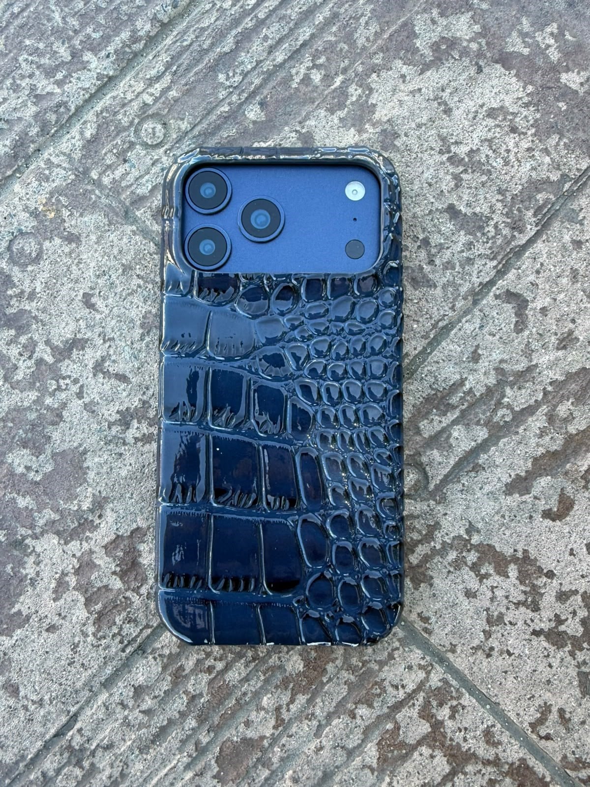 Luxury Snake Deri Görünümlü Kılıf - Gold