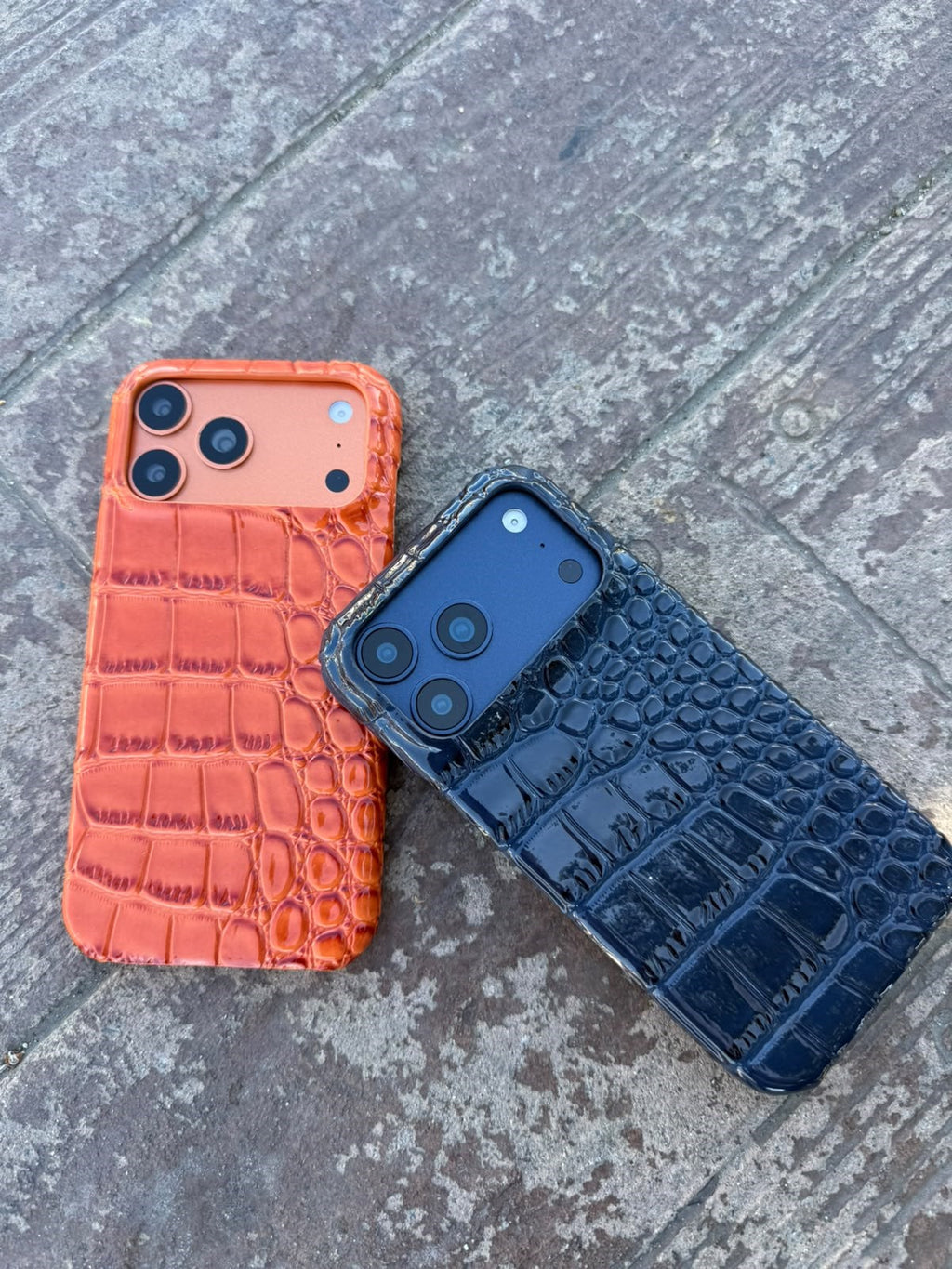 Luxury Snake Deri Görünümlü Kılıf - Gold