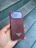 PRD Taşlı Luxury iPhone Kılıfı - Kahve