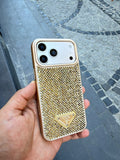 PRD Taşlı Luxury iPhone Kılıfı - Kahve