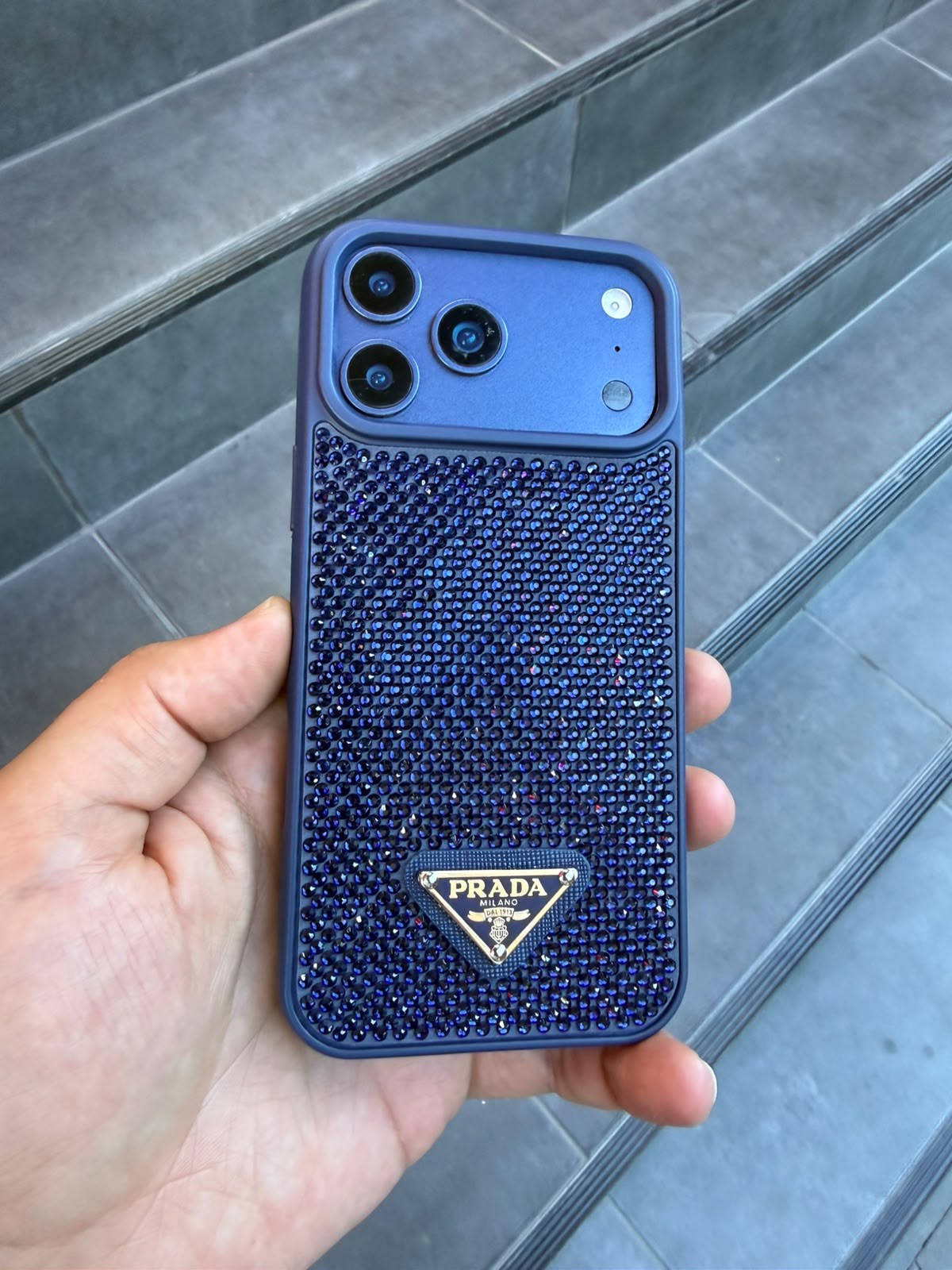 PRD Taşlı Luxury iPhone Kılıfı - Kahve