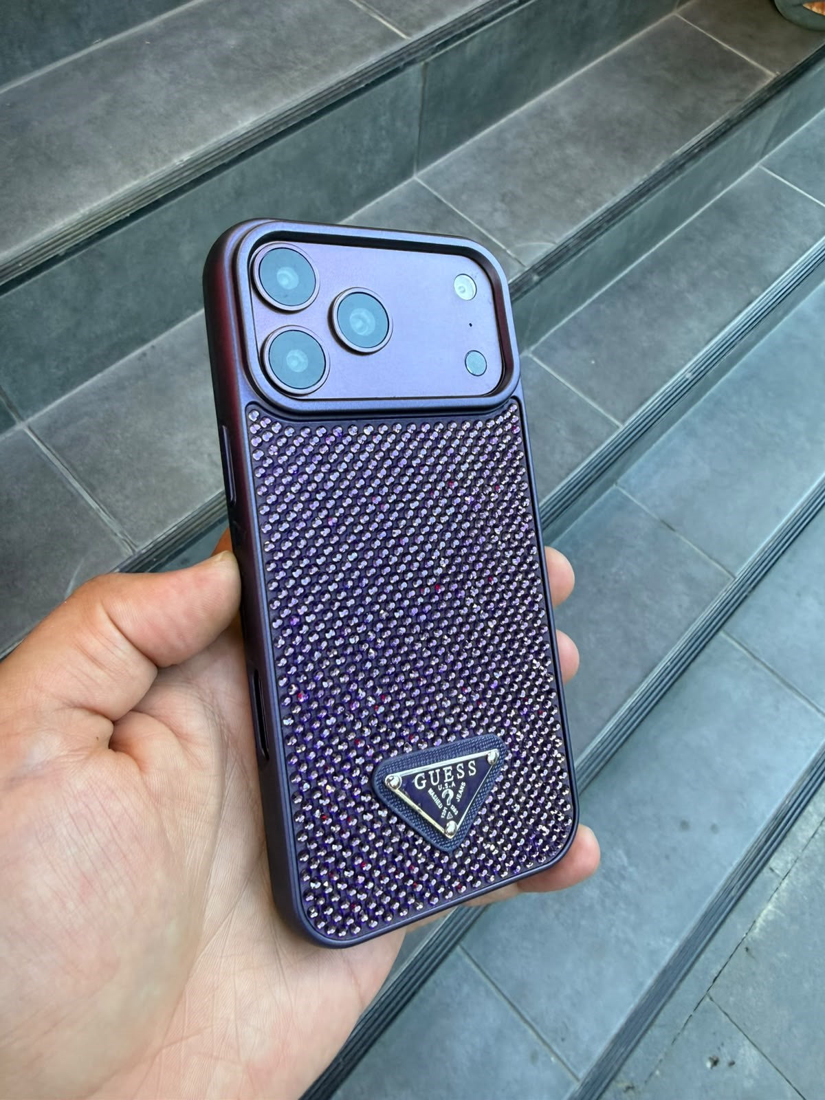 PRD Taşlı Luxury iPhone Kılıfı - Kahve