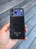 PRD Taşlı Luxury iPhone Kılıfı - Kahve