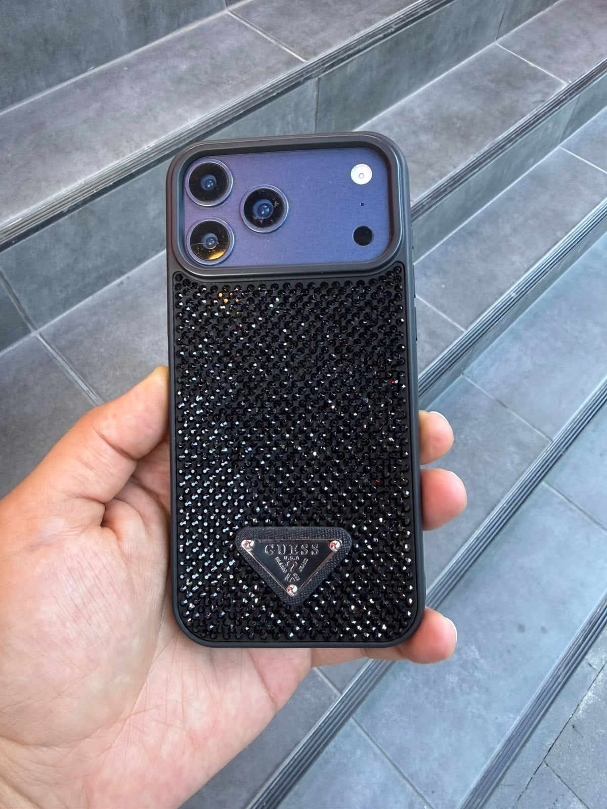 PRD Taşlı Luxury iPhone Kılıfı - Kahve