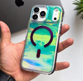 Puloka Luxury Hologramlı Magsafe Özellikli Kılıf - Yeşil
