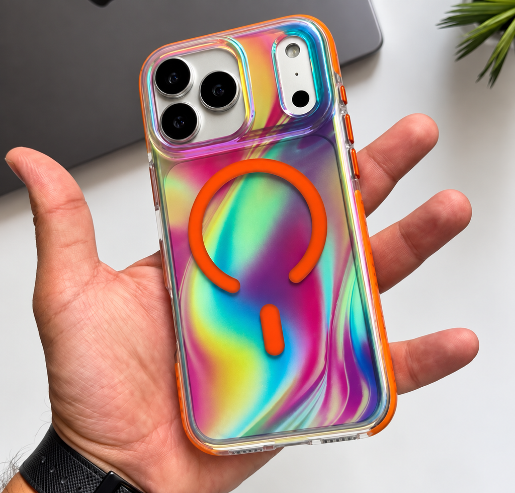 Puloka Luxury Hologramlı Magsafe Özellikli Kılıf - Yeşil