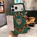 Queen Leopard Tasarımlı Korumalı İnci Taşlı Kılıf